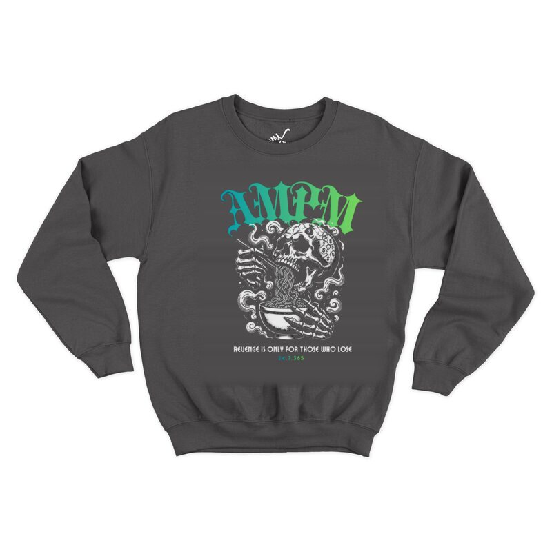 AMPM Reaper — Jade design on a black crewneck
