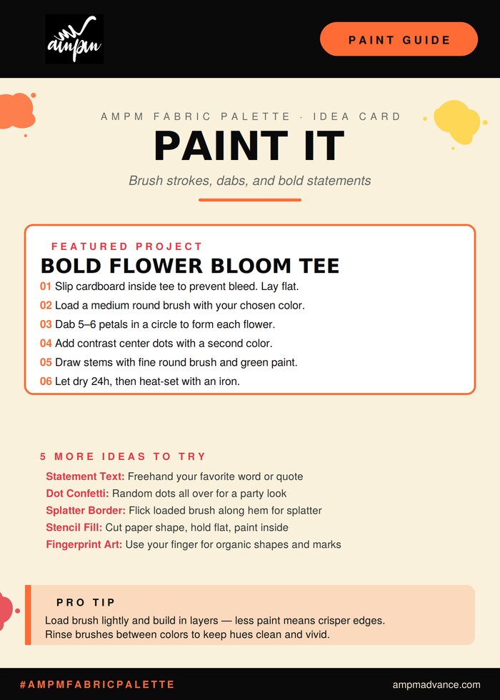 Paint It idea card — Bold Flower Bloom Tee project