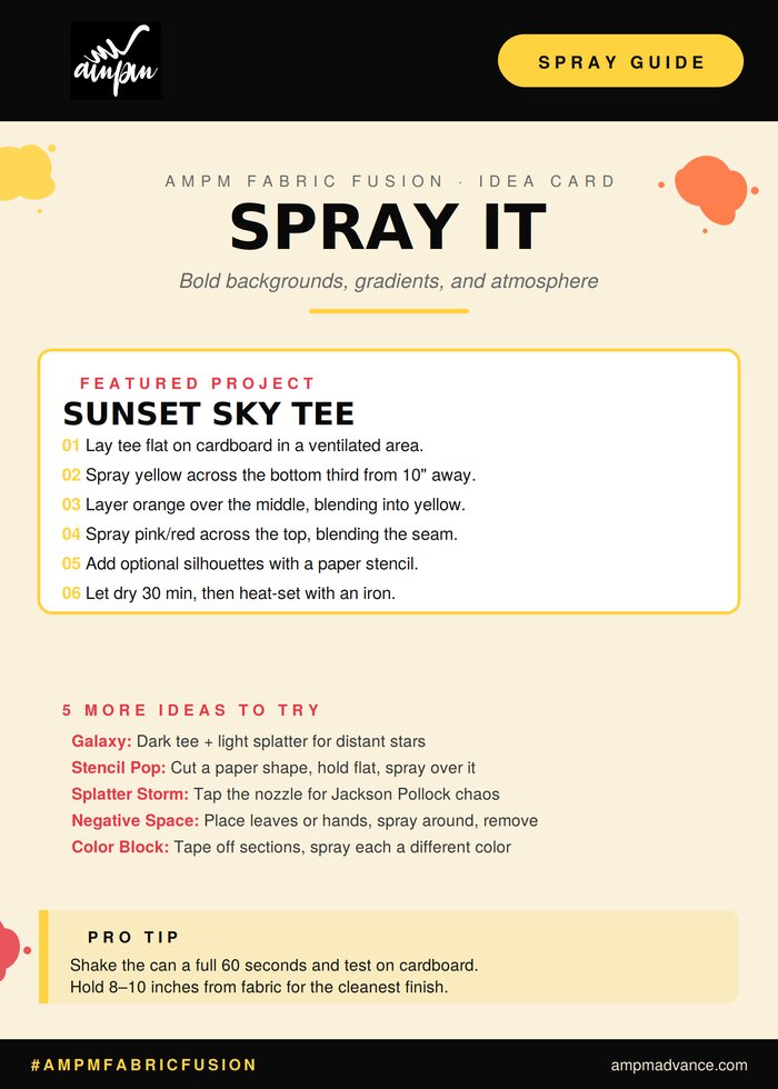Spray It idea card — Sunset Sky Tee project