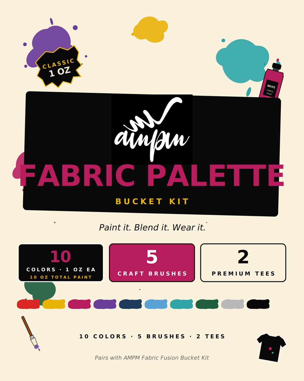 AMPM Fabric Palette Bucket Kit, 1 oz